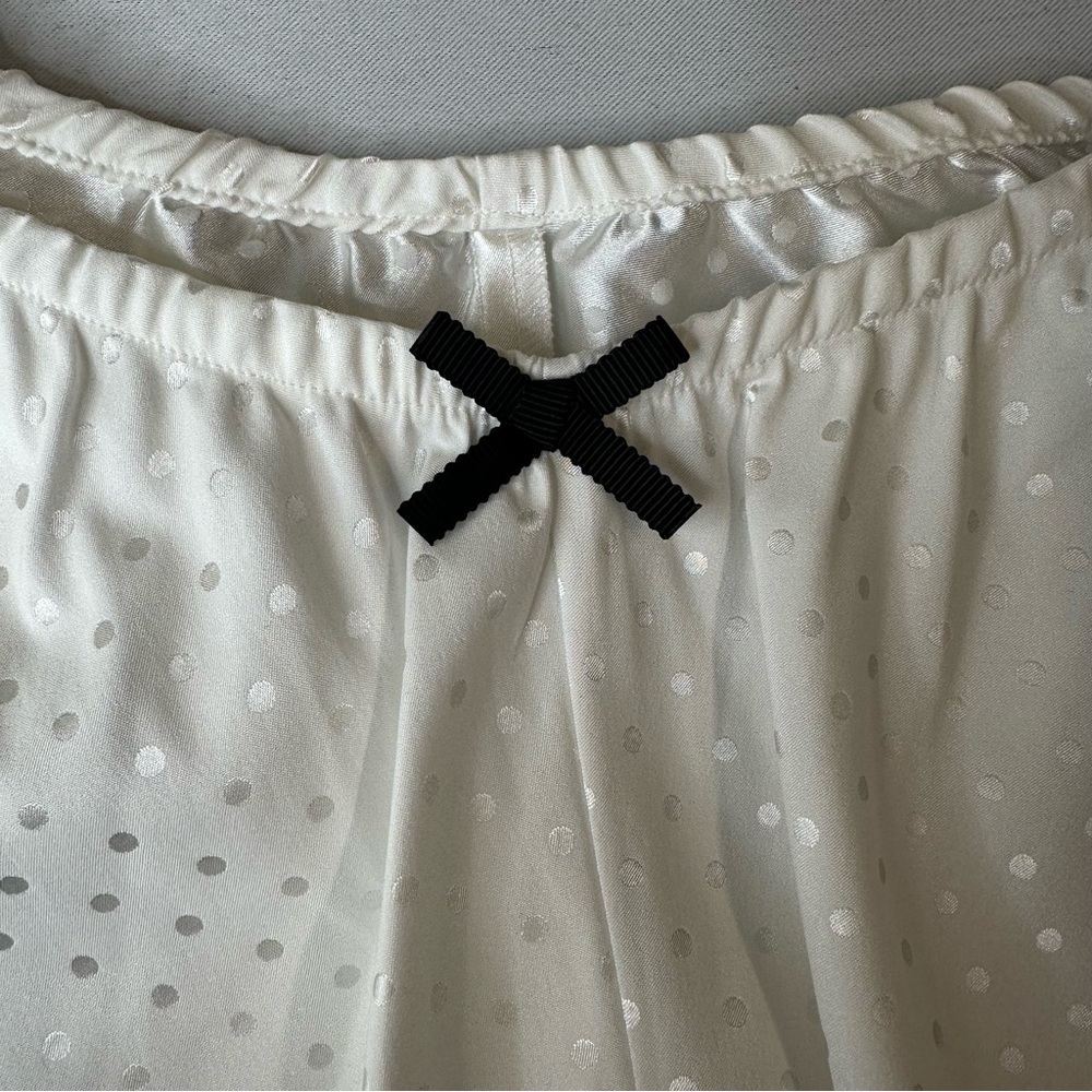 Kate Spade 🦊 2 pc Bridal Women's White Polka Dot Mrs. Sleepwear Set Sz XS - Picture 3 of 10